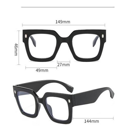 Oversized Blue Light Blocking Computer Reading Glasses Anti Eye Strain with Flat Light Mirror Black Frame 2