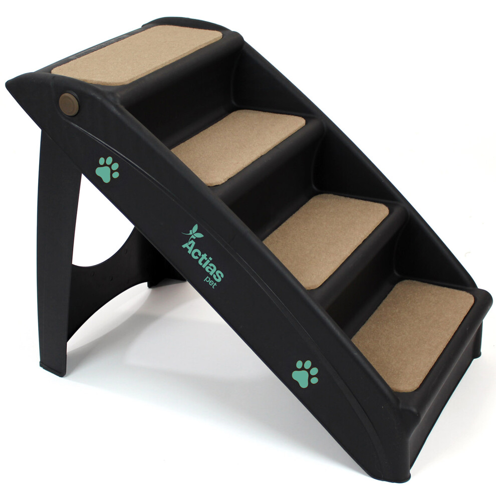 Actiaspet Lightweight Foldable Pet Stairs Black