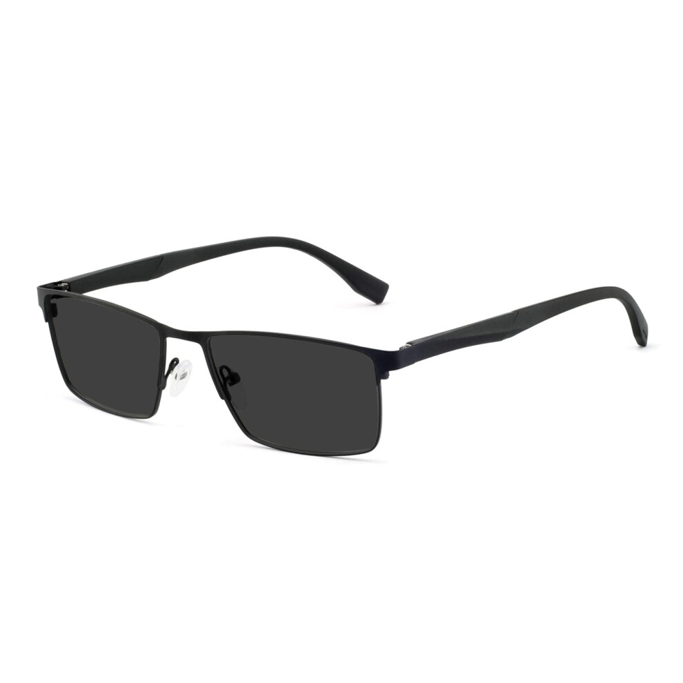 Black Men's Reading Glasses 2.25X Magnification Retro Style Durable Sunglasses