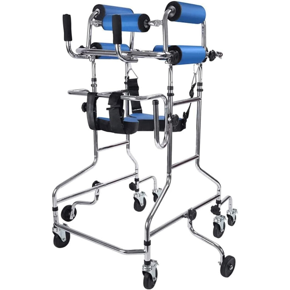 Rollator Walker for Seniors Adjustable Height Folding Walking Frame Mobility Aid for Elderly Rehabilitation 150180 cm
