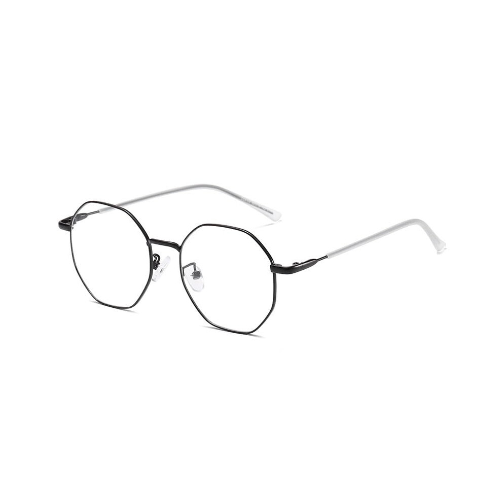 Blue/Light/Black Blocking Reading Glasses +3.50 Polygonal Frame With Uv Protection For Men And Women
