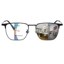 Photochromic Progressive Multifocus Reading Glasses for Men, Anti Blue Light Transition Lens