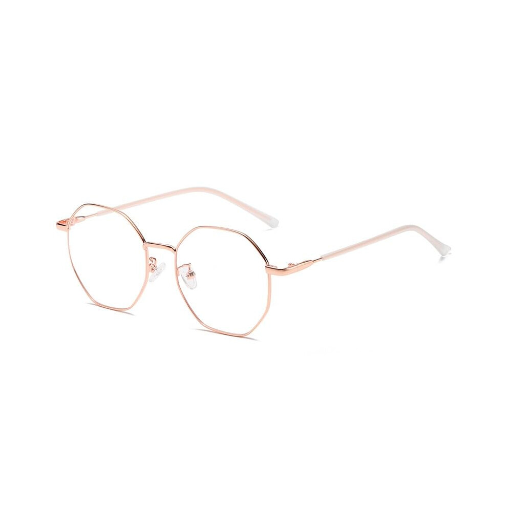 Blue/Light/Gold Blocking Reading Glasses +3.50 Polygonal Rose Frame Anti Uv Fashion Readers For Men And Women