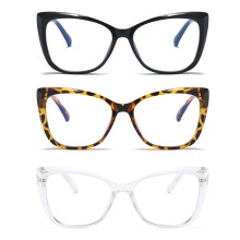 Blue Light Blocking Cat Eye Reading Glasses for Women 3 Pack Oversized Clear +1.5 Magnification