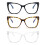 Blue Light Blocking Cat Eye Reading Glasses for Women 3 Pack Oversized Clear +1.5 Magnification 1