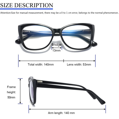 Blue Light Blocking Cat Eye Reading Glasses for Women 3 Pack Oversized Clear +1.5 Magnification 2
