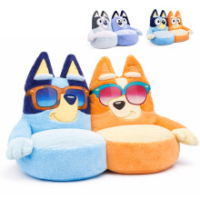 Bluey and Bingo Kids Plush Sofa Chair with Sunglasses Design, 70x80x90cm, Large Comfy Character Style Chair