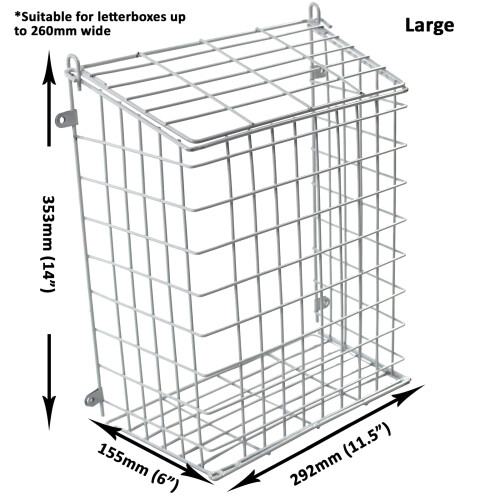 Actiasgear Large Front Door Letter Box Cage White 1