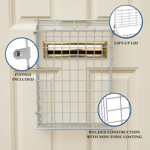 Actiasgear Large Front Door Letter Box Cage White 2
