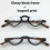 Blue Light Blocking Reading Glasses 1.5 Retro Semi Rim Computer Readers Black Frame Round Lightweight 2