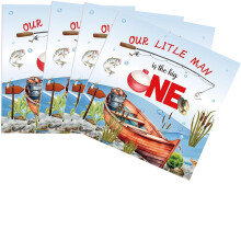 40 Pack Fishing Party Napkins for Little Fisherman 1st Birthday, O'fishally One Gone Fishing Theme, 6.5‑inch Disposable Table Decor