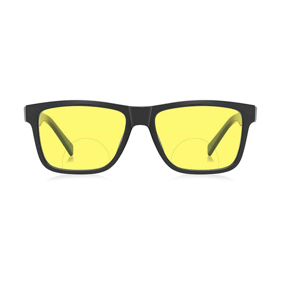 Yellow Vintage Lens Bifocal Reading Glasses For Men And Women 3X Magnifying Glass Clear Closeup Viewing