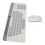 Retro White Wireless Keyboard & Mouse Set, 400mAh 2