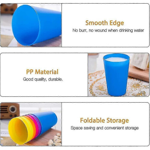 24 Pcs Reusable Plastic Cups, 6 Bright Colors Plastic Cups for Kids, Camping 1
