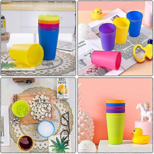 24 Pcs Reusable Plastic Cups, 6 Bright Colors Plastic Cups for Kids, Camping 2