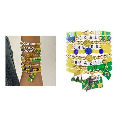 Adjustable Soccer Bracelets Featuring Team Pride Pendants-2 2