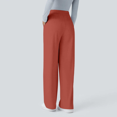 Women's wide-leg stretch work pants,  business-Light Gray XL 1