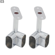 (3) 2pcs Alloy Ceiling Mounted Bracket Corner Wardrobe Rod Clothes Rail Lever Holder