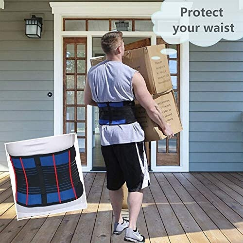 Back Support Belt for Men with Adjustable Lumbar Support, Breathable Mesh Posture Corrector, XXLarge 1