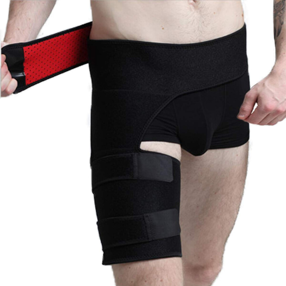 Adjustable Hip and Groin Support Brace for Sciatica Pain Relief, Breathable Neoprene Thigh Compression Wrap