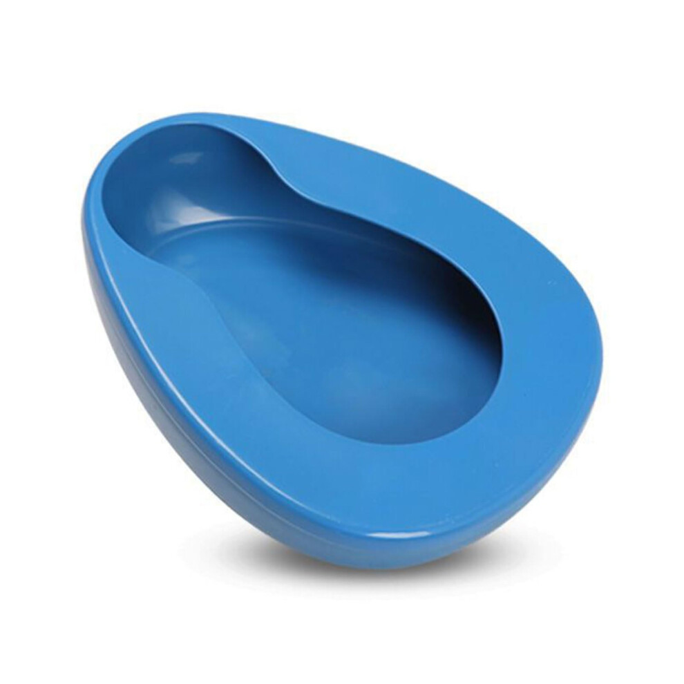 Bed Pan for Elderly Women and Men, Ergonomic Comfort Design, Easy Clean Durable Plastic Bedpan, Blue