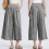 Oversized Checkered Capris Pants Loose Fit Lightweight-Red XL 7