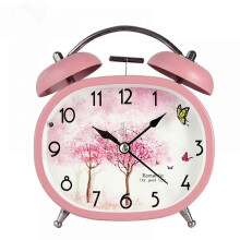 (Pink) Alarm Clocks For Bedrooms, Square Alarm Clock , Student Home Decoration Desktop Clock(Light Green)
