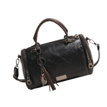 Sac à bandoulière à franges à la mode, intérieur spacieux-Noir