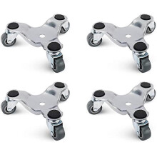 4 Pack 6 Inch Steel Tri-dolly Set for Moving Furniture And Appliances 220lbs Load Capacity