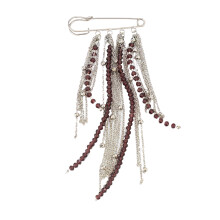 Broche en chaîne en cristal éblouissante, strass décoratifs,