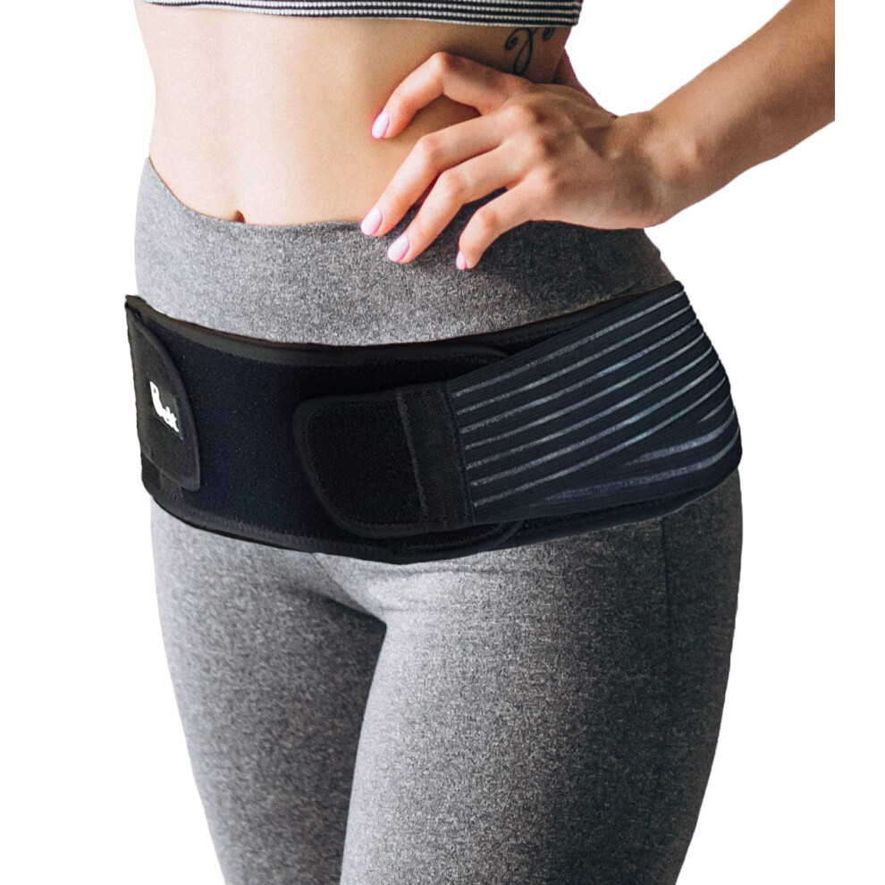 Sacroiliac Belt for Lower Back and Hip Pain Relief, Adjustable Compression SI Joint Support Brace with AntiSlip Strips
