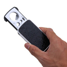 LED Magnifying Glass 30X 60X 90X with UV Black Light, Triple Magnification Pocket Jewelry Loupe for Gems Coins Stamps