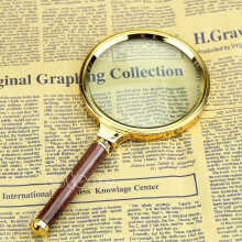 10X Magnifying Glass with 90mm Wide Lens and Wood Handle for Reading Jewelry Coins Stamps