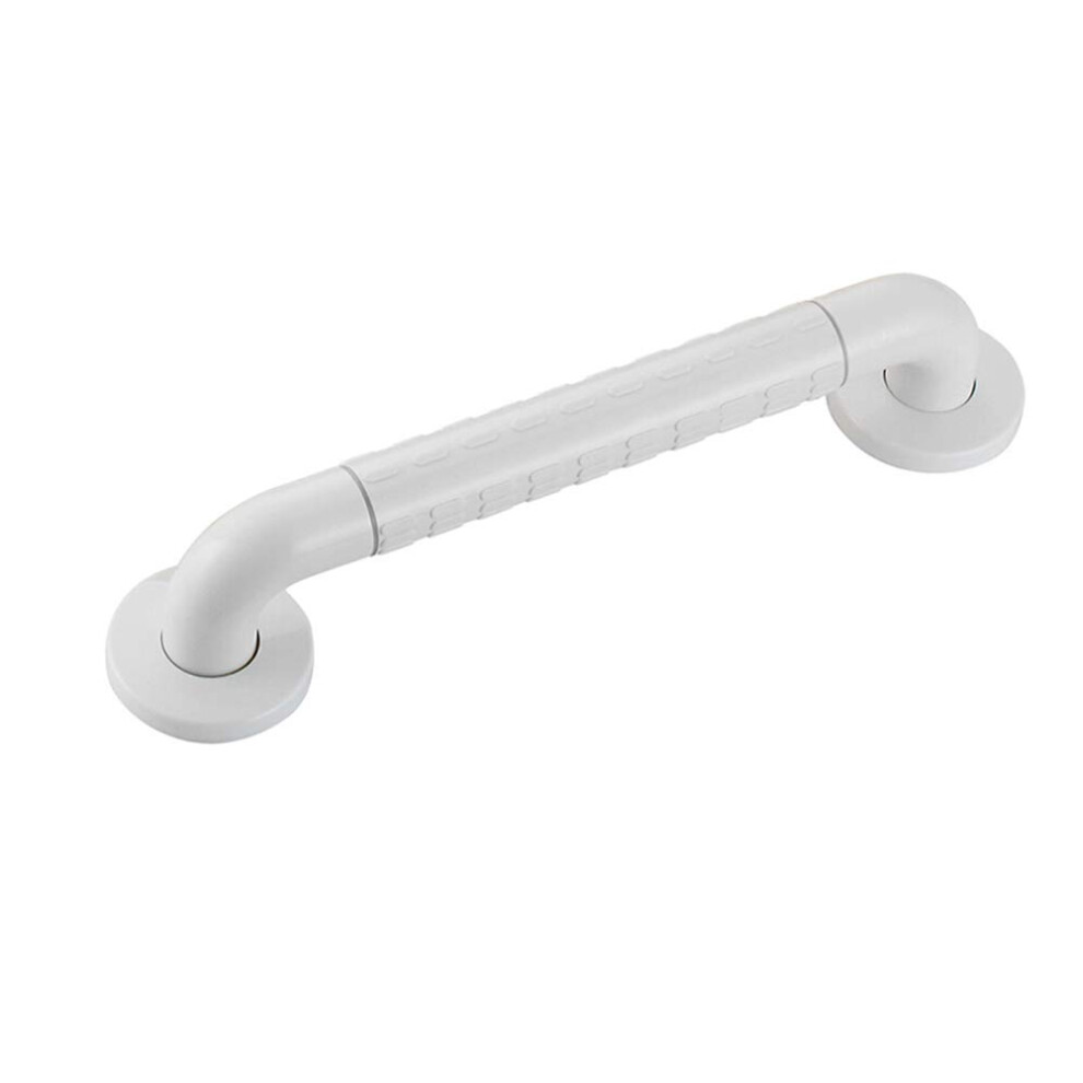 White Bathroom Grab Bar With Antislip Ergonomic Grip, 304 Stainless Steel Handrail For Elderly Safety Support