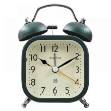 (Green) Alarm Clocks For Bedrooms, Square Alarm Clock , Student Home Decoration Desktop Clock(Grey)
