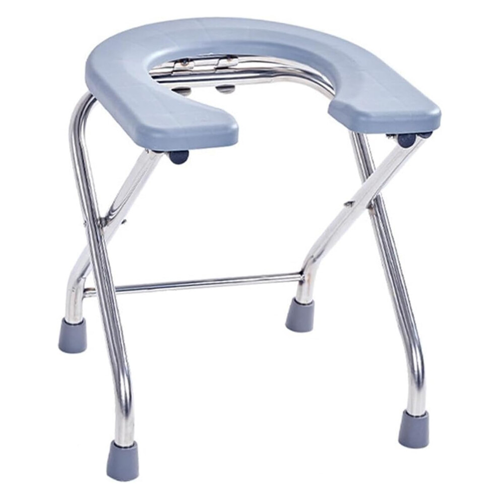 Raised Toilet Seat with Handles for Elderly, Foldable Commode Chair 33cm, Stable Stainless Frame