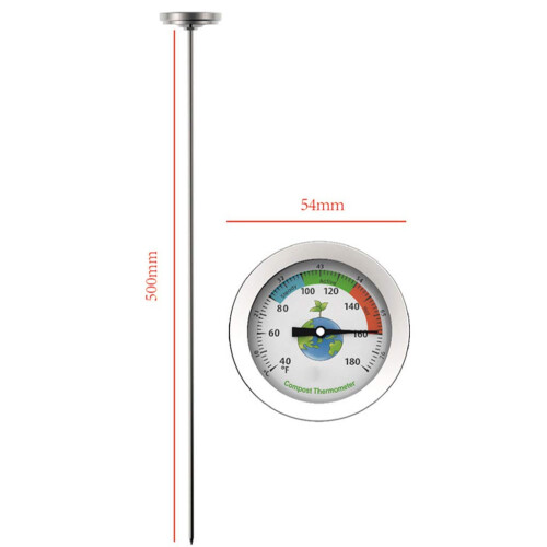 50cm Stainless Steel Compost Soil Thermometer with ‑Precision Sensor and Wide Range 1
