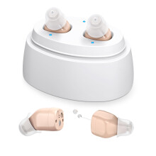 Rechargeable Hearing Aids for Seniors with Intelligent Noise Reduction and Touch Volume Control (Beige)