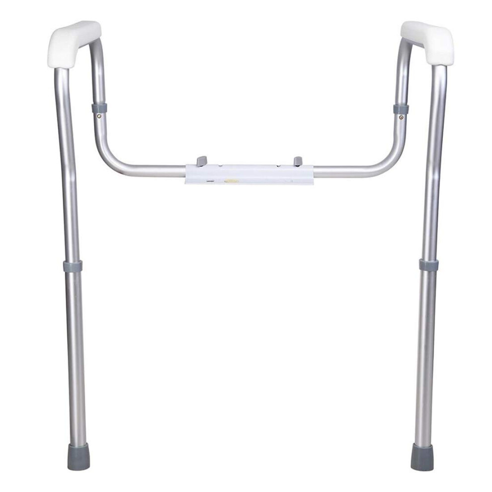 Toilet Safety Rail with Stable Support Frame, Adjustable AntiSlip Grab Bar for Elderly and Handicap, 330lbs Load Capacity