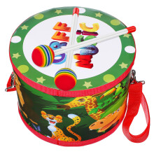 Assorted Color Educational Wooden Drum for Kids and Toddlers