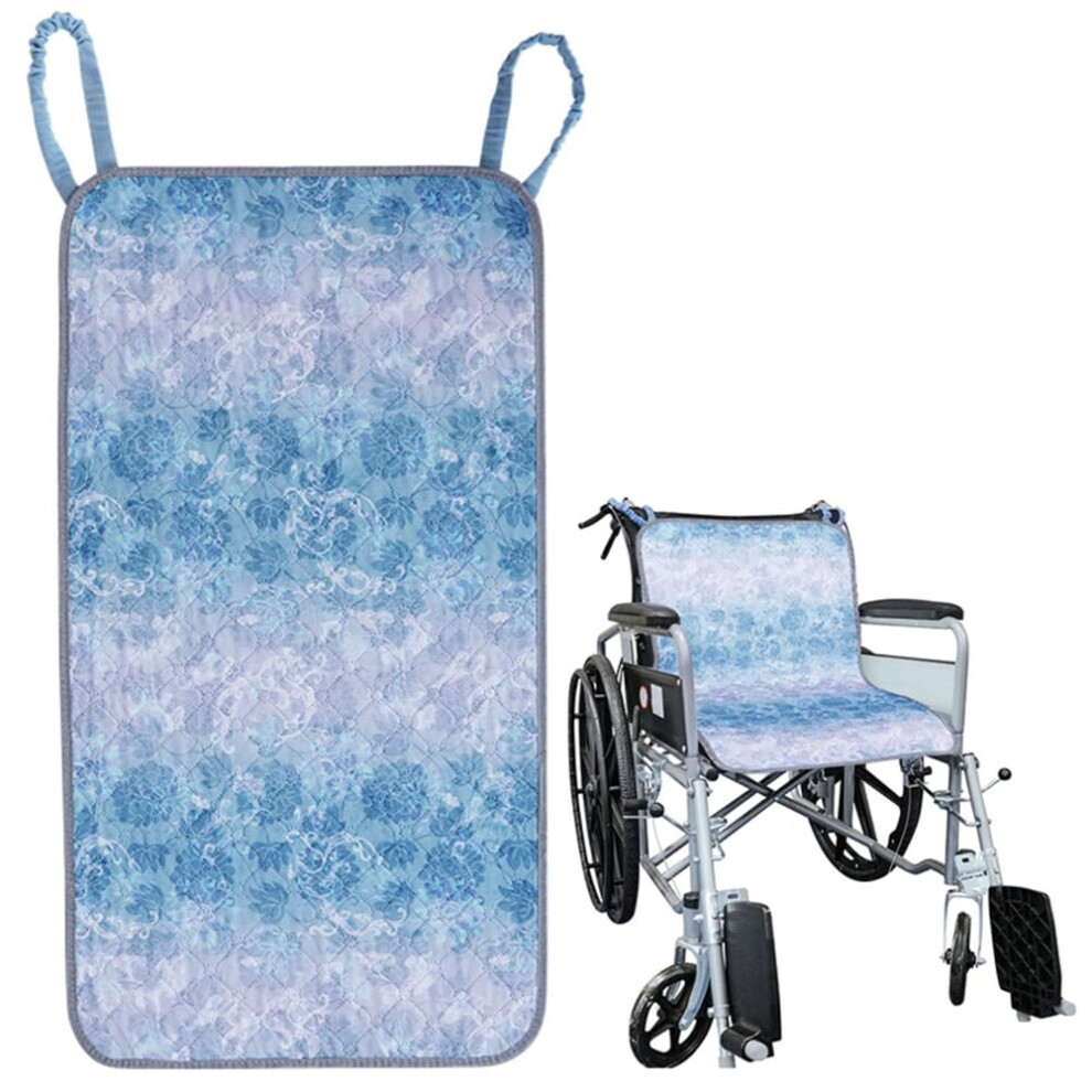 White/Blue Wheelchair Incontinence Pad Waterproof Seat Protector Nonslip Washable Reusable Cushion Cover 19.68X35.43in