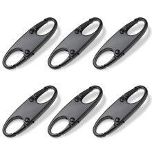 6Pcs Anti Theft Zipper Lock Clips for Backpacks and Luggage, Durable Zinc Alloy Dual Opening Design (Black)
