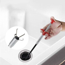 Flexible Grabber Tool with FourClaw Secure Grip, Long Reach Metal Tube for Sink and Drain Cleaning (35.4 Inch2)