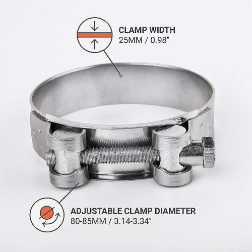 2 Pack Reinforced Clamps for 80-85mm Galvanized Steel Pipe 2