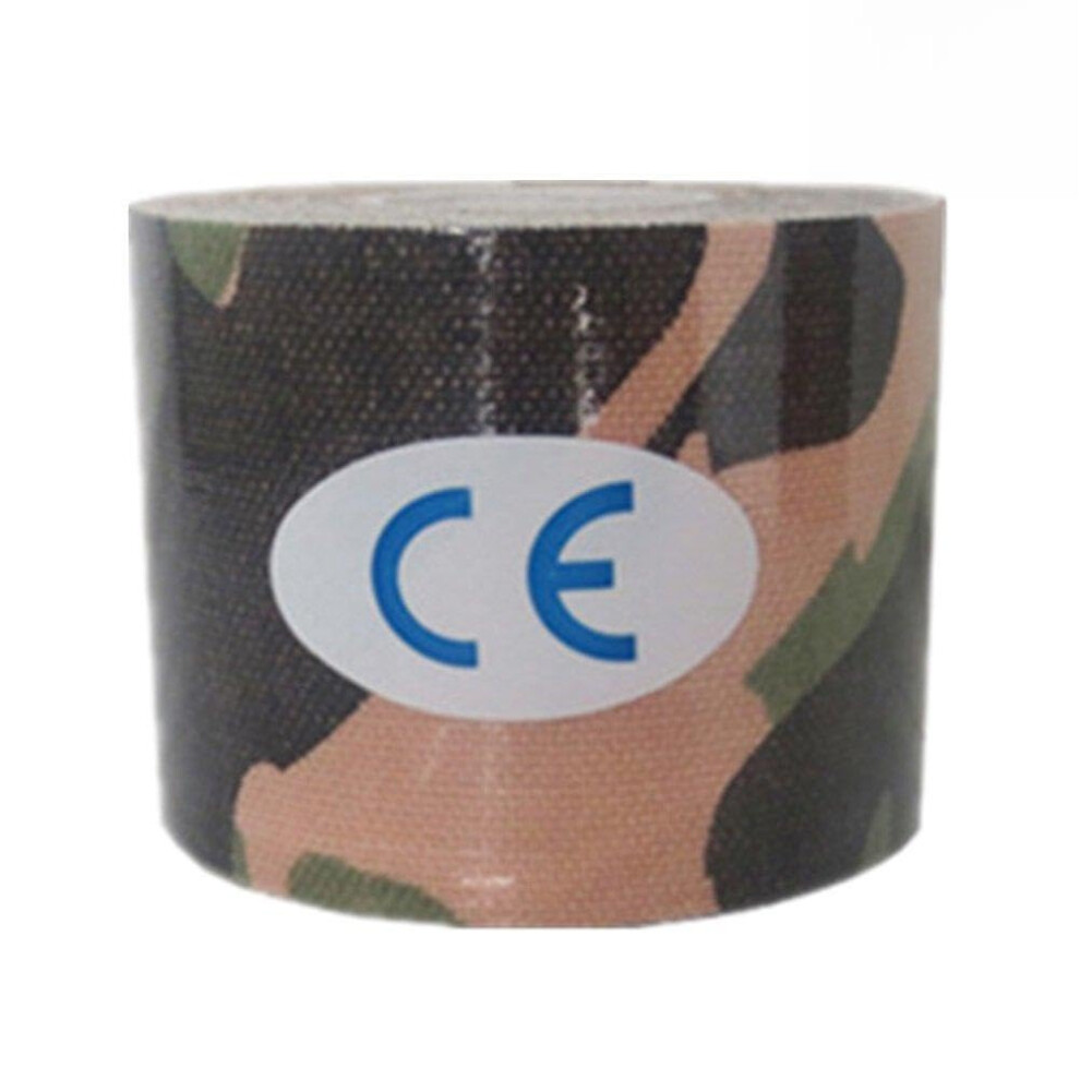 Green Kinesiology Tape 2In X 16.4Ft Waterproof Elastic Muscle Support Roll For Sports Injury Recovery Camo