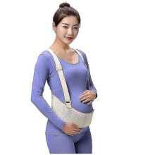 (M, BEIGE) Pregnancy Support Maternity Belt With Shoulder Strap