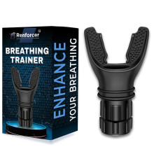 Adjustable Resistance Breathing Trainer for Lung Capacity Exercise, Durable and Easy to Clean – Black