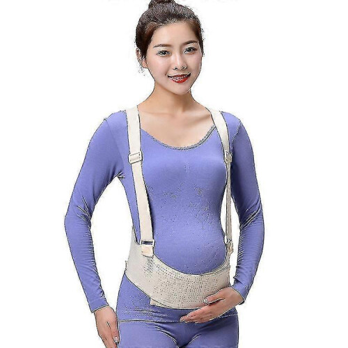 (M, BEIGE) Pregnancy Support Maternity Belt With Shoulder Strap 2