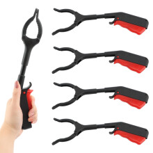4pcs 30cm Grabber Reacher Tool with Ergonomic NonSlip Grip, Lightweight Trash Pick Up Stick for Adults and Sanitation Workers (Black Red)
