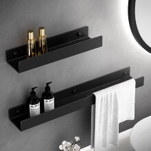 Rustproof Stainless Steel Shower Caddy Set, NoDrill Adhesive Wall Mounted Shelves for Bathroom, 20in and 28in